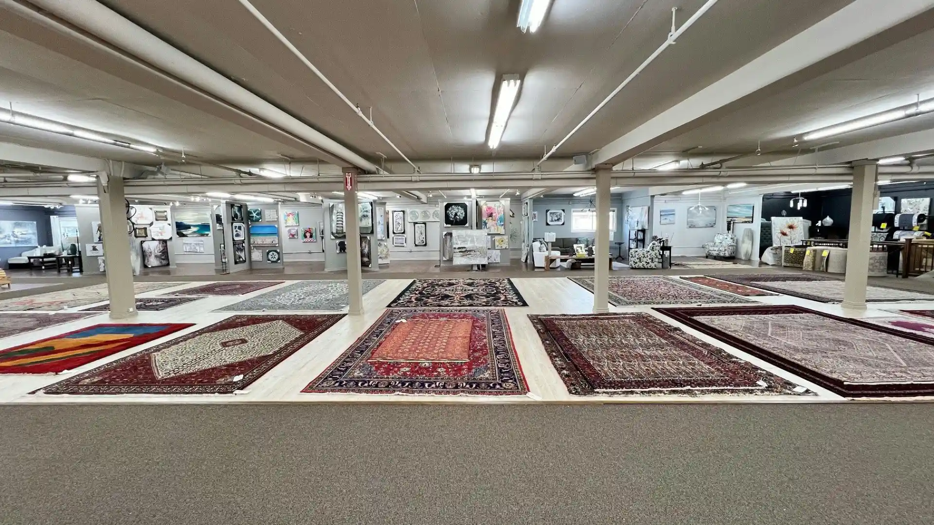 area rugs display